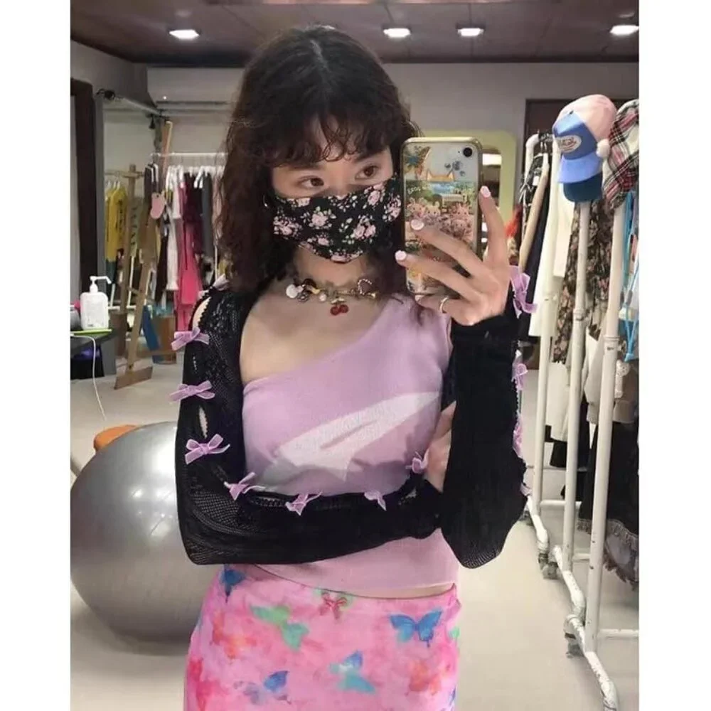 Women's Mesh Lace Shrug Crop Top Y2K Arm Sleeves Fairycore Accessories